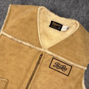 Vintage Pepsi Cola Swingster Sherpa Ranch Vest XL Tan USA Advertising